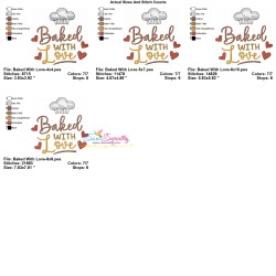 Baked With Love Kitchen Embroidery Design Pattern