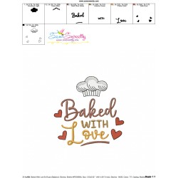 Baked With Love Kitchen Embroidery Design Pattern