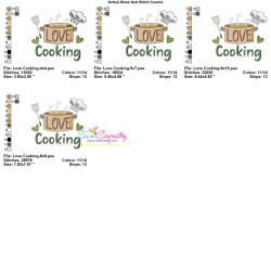 Love Cooking Kitchen Embroidery Design Pattern