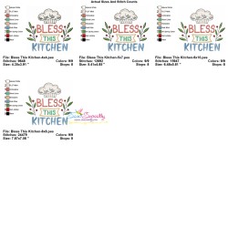 Bless This Kitchen Embroidery Design Pattern
