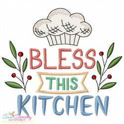 Bless This Kitchen Embroidery Design Pattern