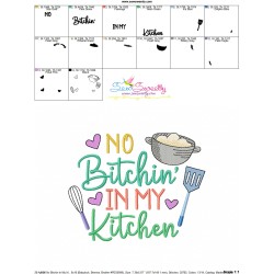 No Bitchin In My Kitchen Embroidery Design Pattern