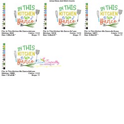 In This Kitchen We Dance Embroidery Design Pattern