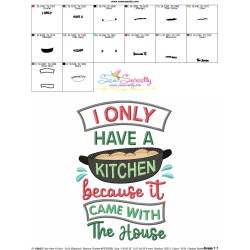 I Only Have a Kitchen Because It Came With The House Embroidery Design Pattern