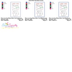 Mother's Day Cardstock Embroidery Design - Love You Mama Bear