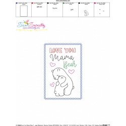 Mother's Day Cardstock Embroidery Design - Love You Mama Bear