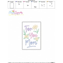 Mother's Day Cardstock Embroidery Design - For You Mom
