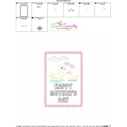 Happy Mother's Day Duck Cardstock Embroidery Design