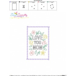 Mother's Day Cardstock Embroidery Design - Love You Mom