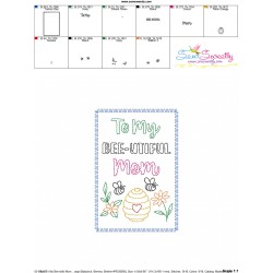 Mother's Day Cardstock Embroidery Design - To My Bee-utiful Mom