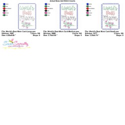 Mother's Day Cardstock Embroidery Design - World's Best Mom