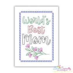 Mother's Day Cardstock Embroidery Design - World's Best Mom