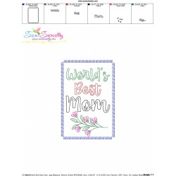 Mother's Day Cardstock Embroidery Design - World's Best Mom