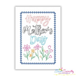 Happy Mother's Day Cardstock Embroidery Design