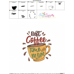 Best Coffee Time With Mom Embroidery Design