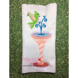 Bird And Fountain Embroidery Design Pattern-2