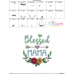 Blessed Mama Mother's Day Embroidery Design