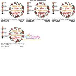 Thank You For Everything Mom Embroidery Design