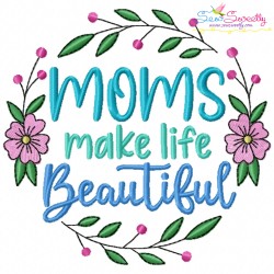 Happy Mother's Day Lettering Embroidery Design Bundle