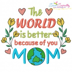 Happy Mother's Day Lettering Embroidery Design Bundle