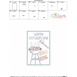Happy Father's Day BBQ King Cardstock Embroidery Design