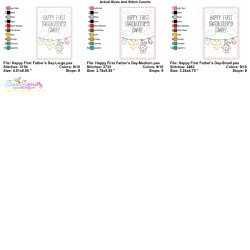 Happy First Father's Day Cardstock Embroidery Design