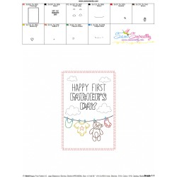 Happy First Father's Day Cardstock Embroidery Design