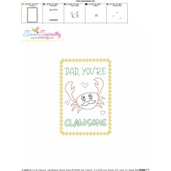 Father's Day Cardstock Embroidery Design - Dad You Are Clawsome