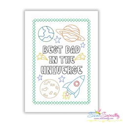 Father's Day Cardstock Embroidery Design - Best Dad In The Universe