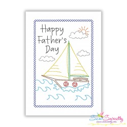 Father's Day Cardstock Embroidery Design - Sailboat