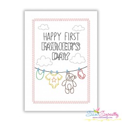 Father's Day Greeting Cards Cardstock Embroidery Design Bundle