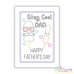 Father's Day Greeting Cards Cardstock Embroidery Design Bundle