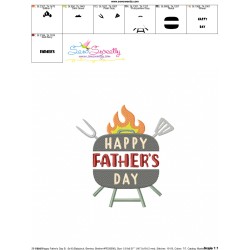 Happy Father's Day BBQ Embroidery Design