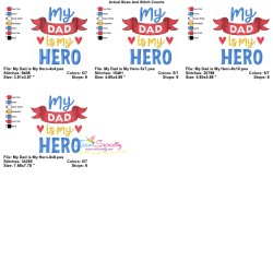 Father's Day Embroidery Design - My Dad is My Hero