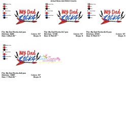 Father's Day Embroidery Design - My Dad Rocks