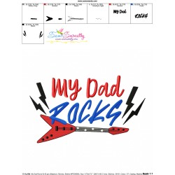 Father's Day Embroidery Design - My Dad Rocks