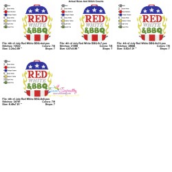 4th of July Red White BBQ Embroidery Design