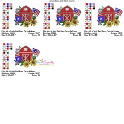 4th of July Red Barn Farm Embroidery Design