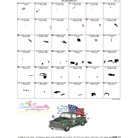 4th of July Vintage Truck Embroidery Design