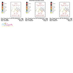 Father's Day Cardstock Embroidery Design - Thank You For All The Adventure