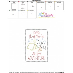 Father's Day Cardstock Embroidery Design - Thank You For All The Adventure