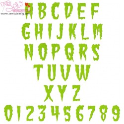 Green Fuz Embroidery Font Set-1