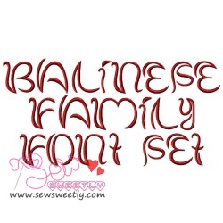 Balinese Family Embroidery Font Set-1