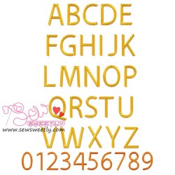 Rope Embroidery Font Set-1