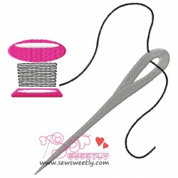 Thread With Needle Embroidery Design Pattern-3