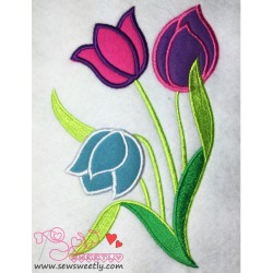 Tulip Flowers Applique Design Pattern-2