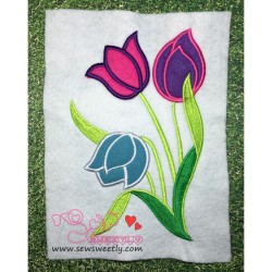 Tulip Flowers Applique Design Pattern-3