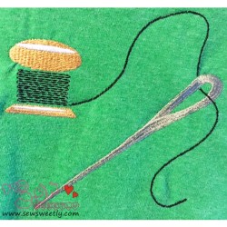 Thread With Needle Embroidery Design Pattern-1