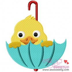 Duck Peeking Embroidery Design Pattern-1