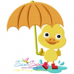 Duck Umbrella Embroidery Design Pattern-1